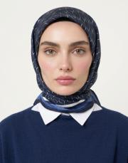 karo monogram twill eşarp lacivert 2