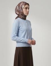 nida twill eşarp çikolata kahve  2