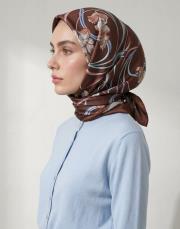 nida twill eşarp çikolata kahve  4