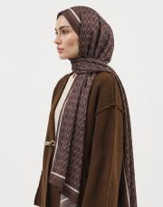 karo monogram pamuk şal acı kahve 2