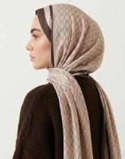 karo monogram pamuk şal krem