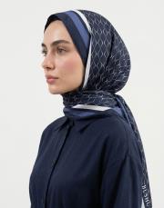 karo monogram pamuk şal lacivert 2