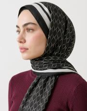 karo monogram pamuk şal siyah  2