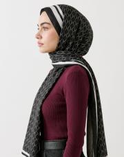 karo monogram pamuk şal siyah  4