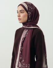 ornament pamuk şal bordo 4