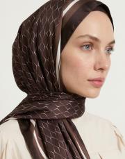 karo monogram twill şal acı kahve
