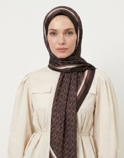 karo monogram twill şal acı kahve 2