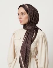karo monogram twill şal acı kahve 3