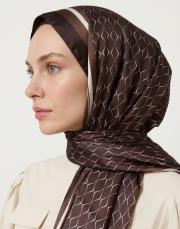 karo monogram twill şal acı kahve 4