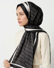 karo monogram twill şal siyah 3