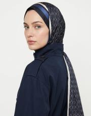 karo monogram twill şal lacivert
