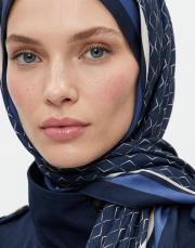 karo monogram twill şal lacivert 2